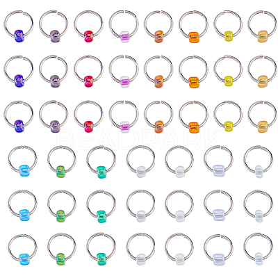 45Pcs 15 Colors 304 Stainless Steel Locking Stitch Markers PALLOY-FH00179-1