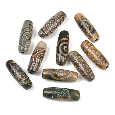 Tibetan Style dZi Beads TDZI-E004-49-1
