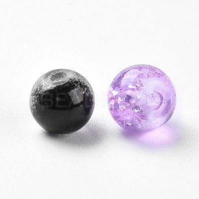 Baking Paint Crackle Glass Beads DGLA-X0006-6mm-03-1