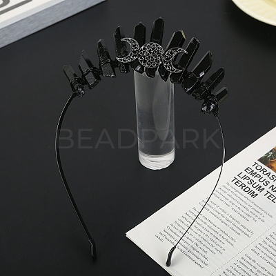 Hollow Triple Moon Metal Crown Hair Bands PW-WG70338-07-1