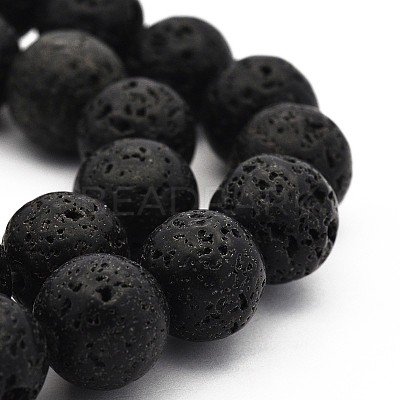 Natural Lava Rock Round Bead Strands X-G-M169-12mm-03-1
