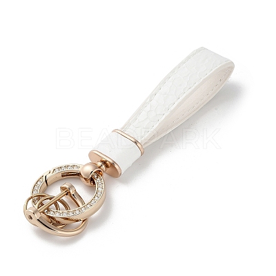 Microfiber & Zinc Alloy & Crystal Rhinestone Keychain KEYC-G062-01D-1