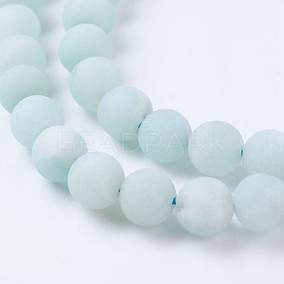Natural Amazonite Beads Strands G-J376-19F-6mm-1