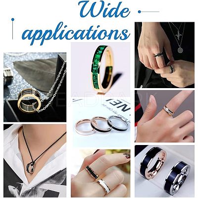 20Pcs 5 Style 201 Stainless Steel Grooved Finger Ring Settings STAS-UN0040-17-1