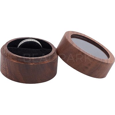 Walnut Wooden Engagement Ring Boxes CON-WH0072-87-1
