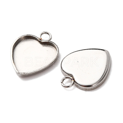 304 Stainless Steel Pendant Cabochon Settings STAS-D379-09A-P-1