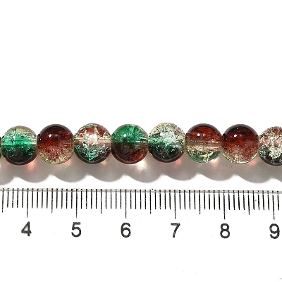 Christmas Theme Crackle Glass Beads Strands X1-CCG-C002-8mm-04-1