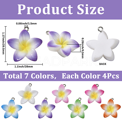 28Pcs 7 Colors Baking Paint Opaque Resin Pendants FIND-SC0019-45-1