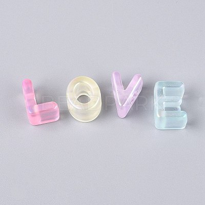 UV Plating Transparent Acrylic European Beads OACR-N160-22-1