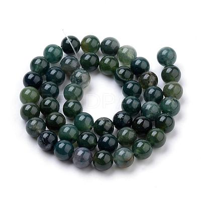 Natural Moss Agate Beads Strands G-I199-06-8mm-1