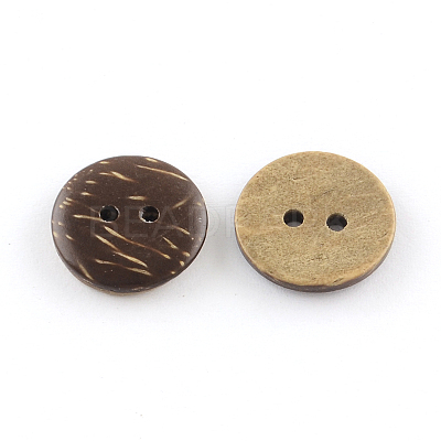 2-Hole Flat Round Coconut Buttons BUTT-R035-004-1