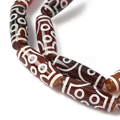 Rice Shape Tibetan Style dZi Beads Strands G-A269-A08-01-1