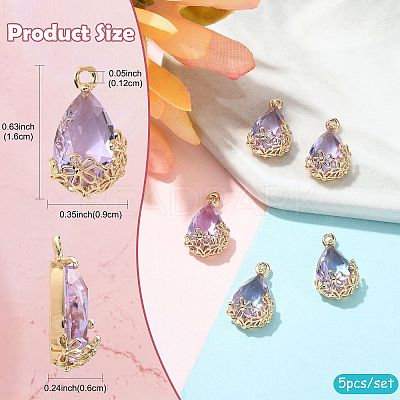 Transparent Glass Pendants GLAA-FZ0001-02I-1