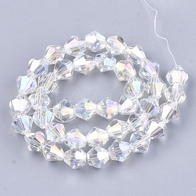 Electroplate Glass Beads Strands LS-EGLA-Q118-8mm-B17-1