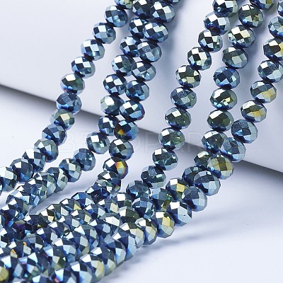 Electroplate Transparent Glass Beads Strands EGLA-A034-T1mm-UA09-1