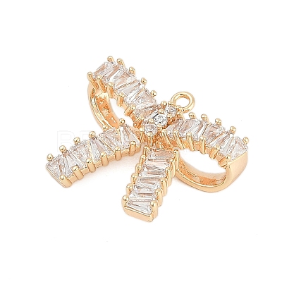 Brass Micro Pave Cubic Zirconia with Glass Pendants KK-Q026-04G-1