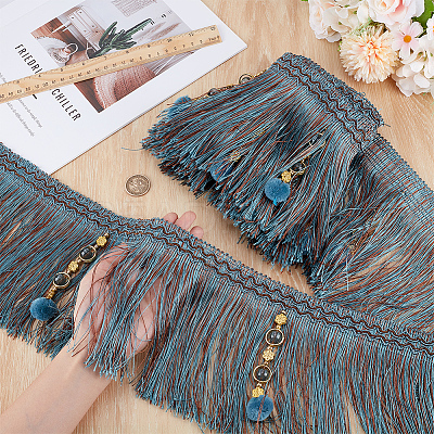 4M Polyester Fringe Tassel Trim DIY-OC0013-37B-1