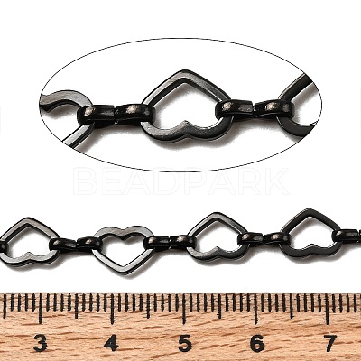 304 Stainless Steel Heart Link Chains CHS-S012-18B-1