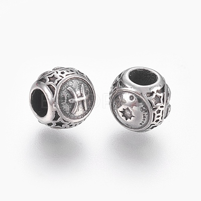 316 Surgical Stainless Steel European Beads STAS-F195-128P-11-1
