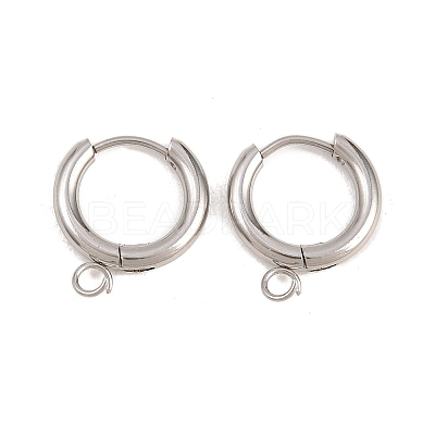 316 Stainless Steel Huggie Hoop Earring Findings EJEW-B158-01B-P-1