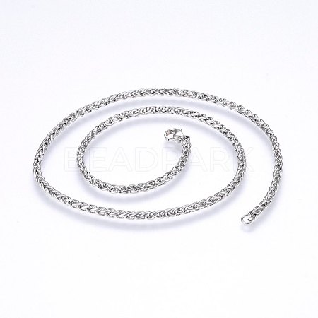 Non-Tarnish 304 Stainless Steel Wheat Chain Necklaces NJEW-F227-05P-04-1