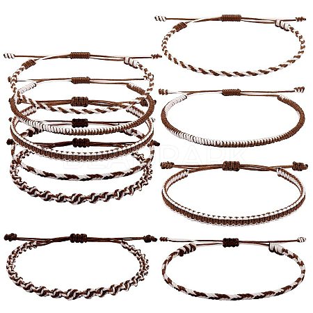 5Pcs 5 Style Nylon Thread Woven Braided Bracelets Set BJEW-SW00052-1