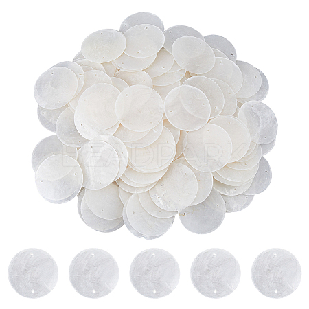 DICOSMETIC 150Pcs Natural Shell Slice Connector Charms SSHEL-DC0001-03-1
