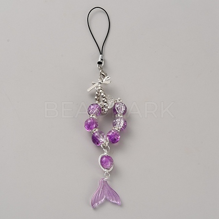 Lampwork Bead Mobile Straps HJEW-TAC0009-20A-1