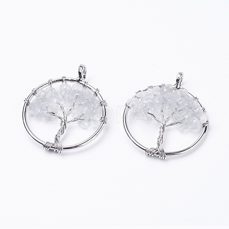 Natural Quartz Crystal Pendants G-E419-21P-1