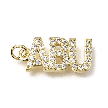 Brass Micro Pave Clear Cubic Zirconia Pendants KK-C262-48G-1