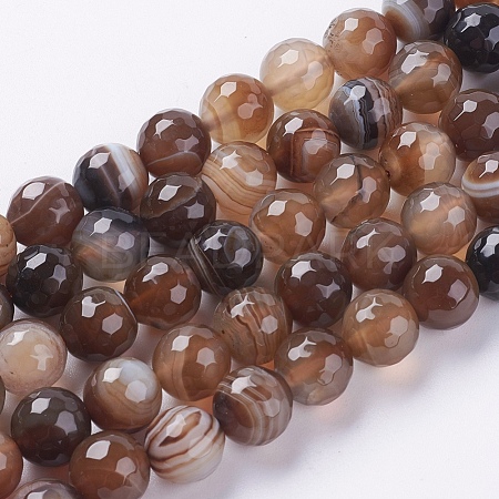 Natural Striped Agate/Banded Agate Beads Strands G-G581-10mm-11-1
