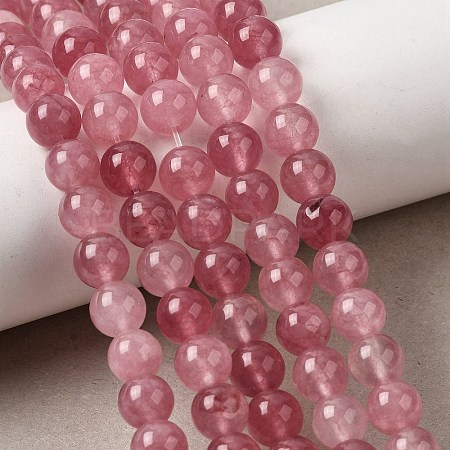 Natural White Jade Beads Strands G-H348-8mm-06-1