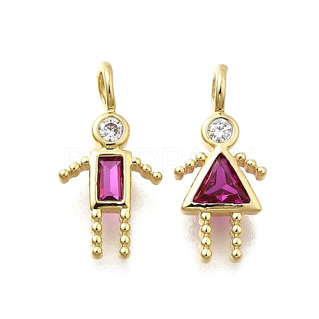 Brass Micro Pave Cubic Zirconia Pendants KK-D339-02G-07-1