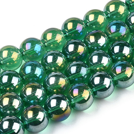 Electroplate Transparent Glass Beads Strands GLAA-T032-T4mm-AB21-1