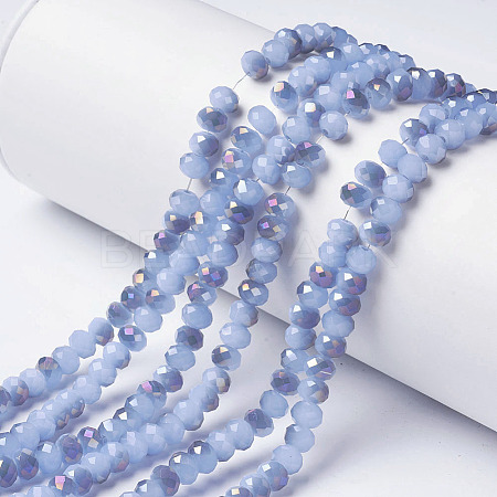 Electroplate Glass Beads Strands EGLA-A034-J6mm-F06-1