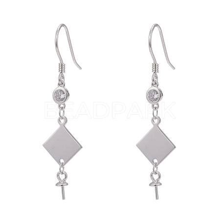 925 Sterling Silver Dangle Earring Findings STER-L057-035P-1