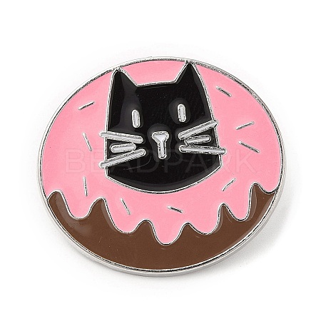 Cat Theme Alloy Enamel Brooch JEWB-E022-05P-05-1