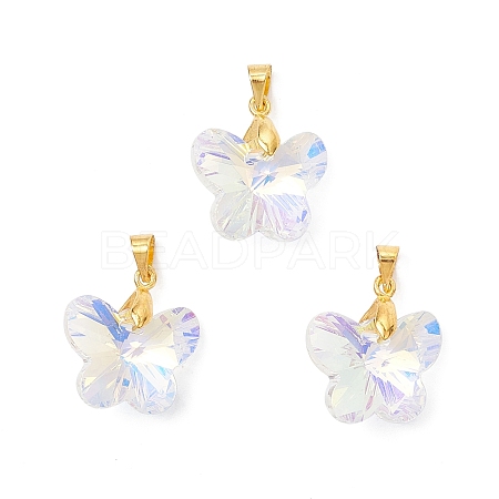AB Color Plated Glass Pendants PALLOY-JF04594-01-1