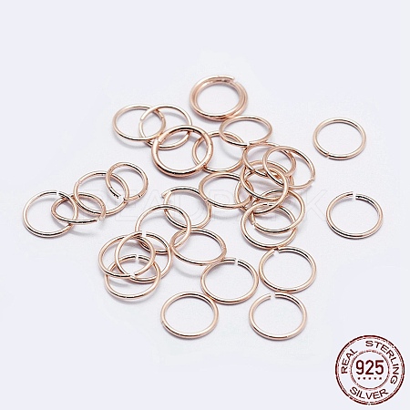 925 Sterling Silver Open Jump Rings STER-F036-02RG-0.7x4mm-1