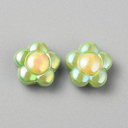 Plating Acrylic Beads MACR-WH0007-128F-1