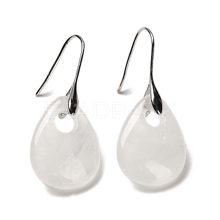 Natural Quartz Crystal Teardrop Dangle Earrings EJEW-I315-02P-03-1