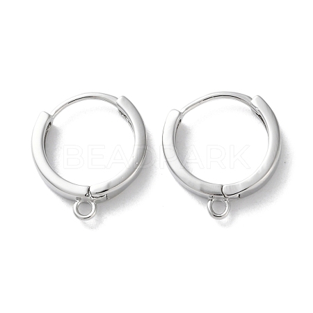 Brass Hoop Earrings Findings EJEW-M025-02G-1