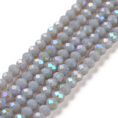 Electroplate Opaque Solid Color Glass Beads Strands X1-EGLA-A034-P4mm-L13-1