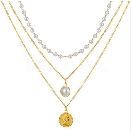 Alloy Pendant Layered Chain Necklaces for Women WGC39CD-13-1