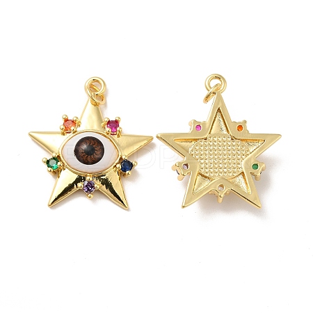 Brass Micro Pave Colorful Cubic Zirconia Pendants ZIRC-E006-05G-02-1