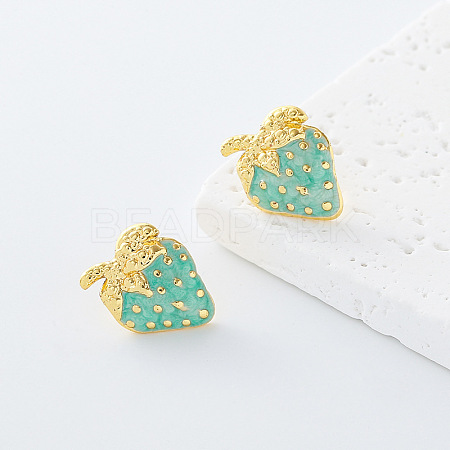 304 Stainless Steel Enamel Stud Earrings for Women GP7417-3-1