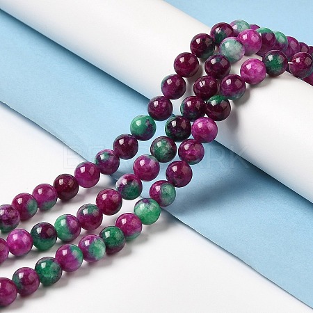 Natural Dyed White Jade Beads Strands G-M402-C03-19-1