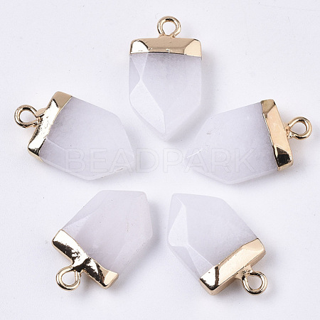 Natural White Jade Pointed Pendants G-N326-34M-1