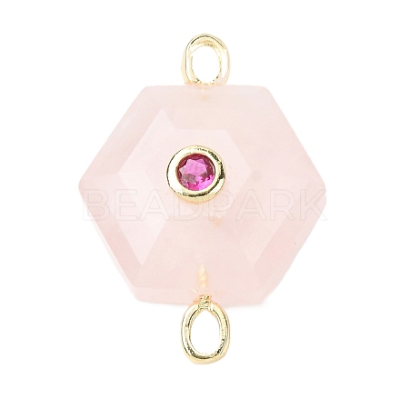Faceted Natural Rose Quartz Carved Links G-T146-01G-05-1