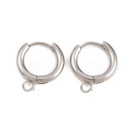 316 Stainless Steel Huggie Hoop Earring Findings EJEW-B158-01B-P-1